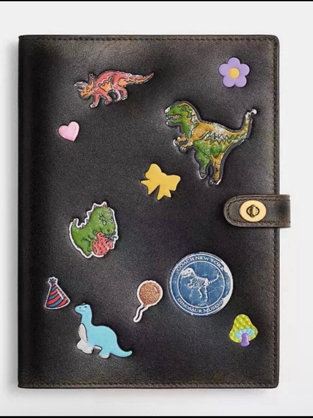 Coach Rexy 10th Birthday Notebook in Loved Leather With Sticker Print NWT